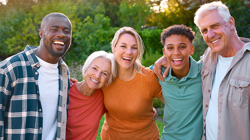 Friends all smiling